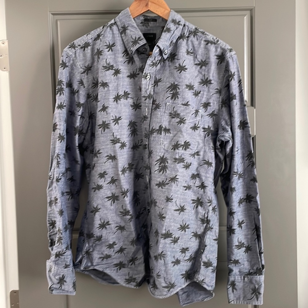 Jcrew Palm tree print button down